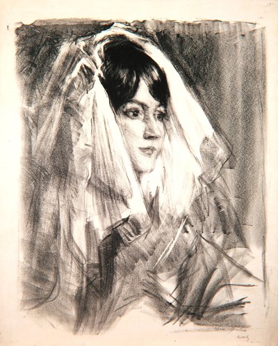 The Mantilla, Madame Anglada, 1905 by Albert de Belleroche